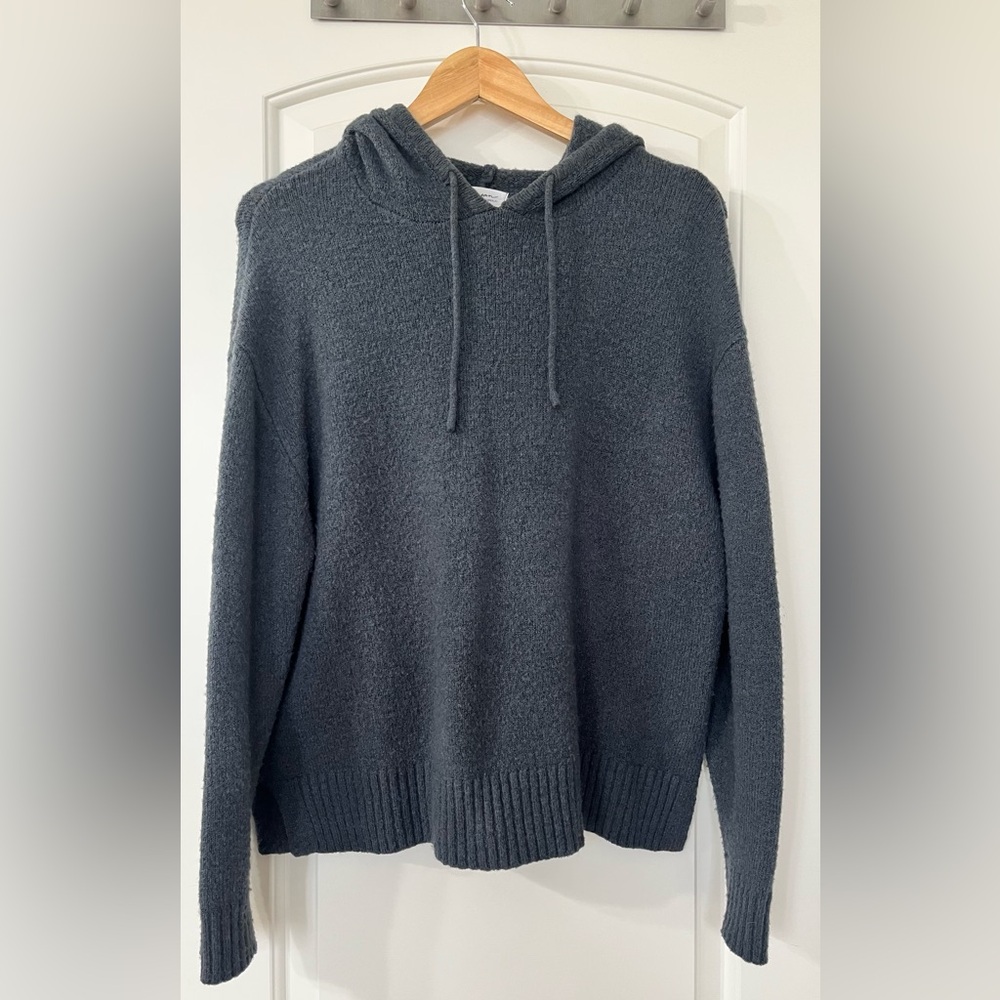 Carly Jean Los Angeles Charlie Hooded Sweatshirt Blue Grey Small